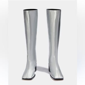 Aeyde Amina tall silver boots